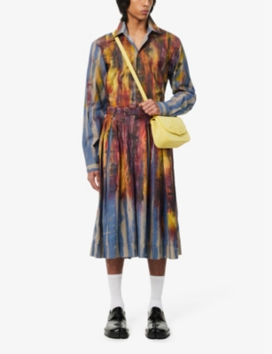 Shop Vivienne Westwood Men's Multi Ghost Paint-splattered Cotton-poplin Shirt