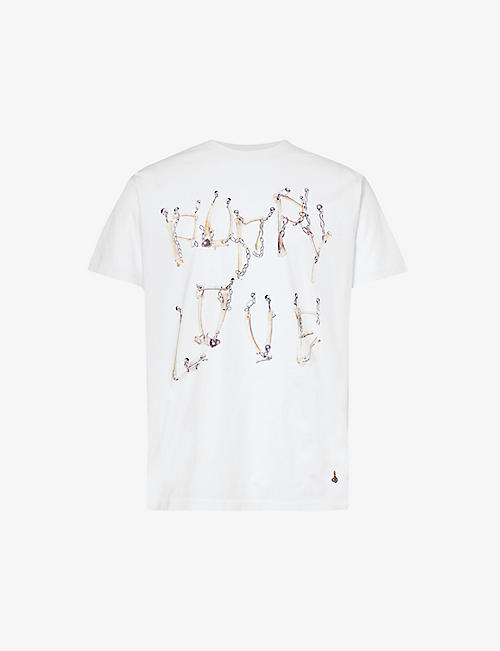 VIVIENNE WESTWOOD：Bones Chain 图案印花平纹针织棉 T 恤