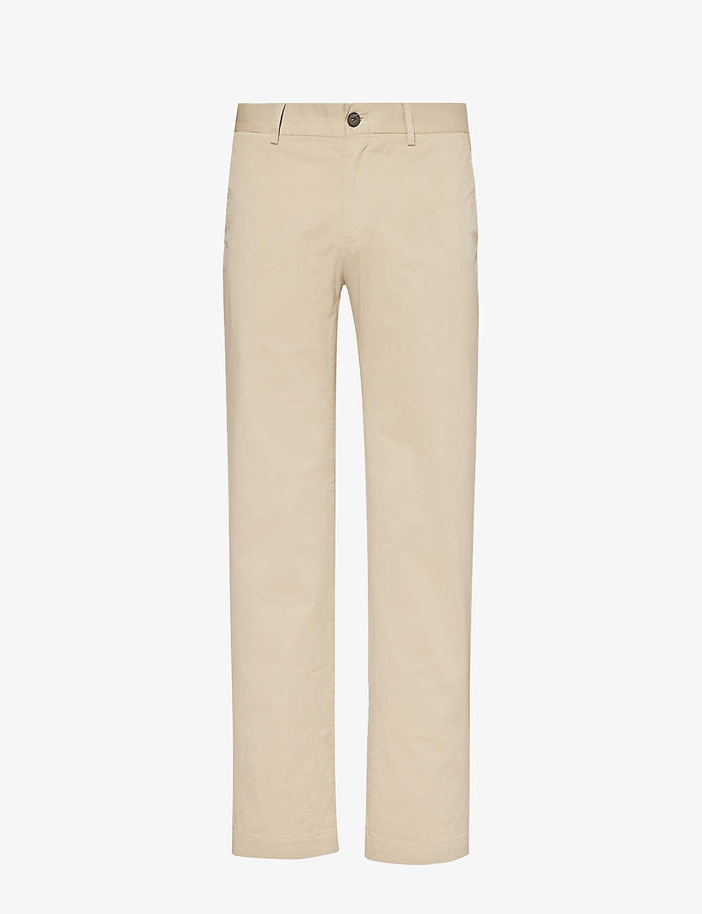 Sunspel Mens Light Stone Regular-fit Straight-leg Stretch-cotton Trousers In Grey