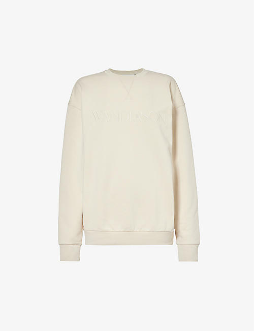 JW ANDERSON: Logo-embroidered relaxed-fit cotton-jersey sweatshirt