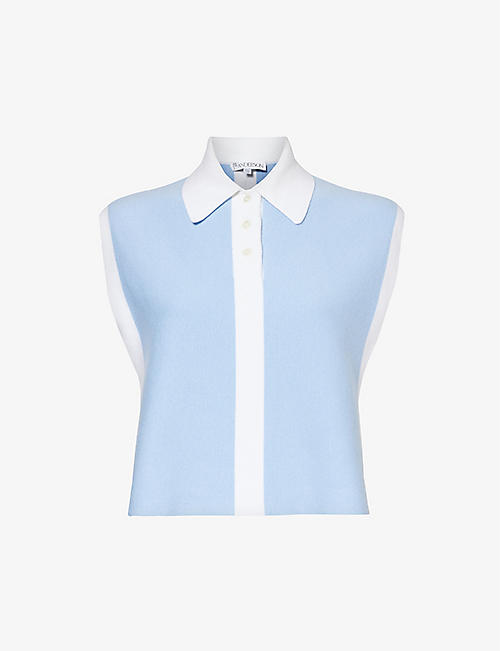 JW ANDERSON: Contrast-overlay regular-fit cotton-blend top