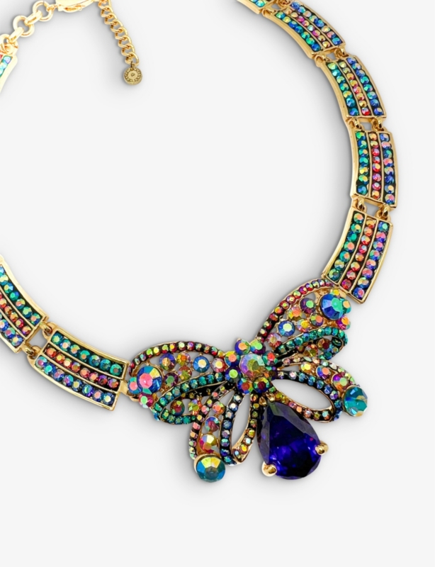 Pre-loved Butler & Wilson butterfly yellow gold-plated metal necklace