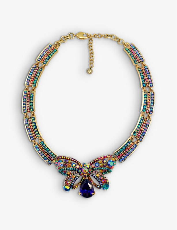 Pre-loved Butler & Wilson butterfly yellow gold-plated metal necklace