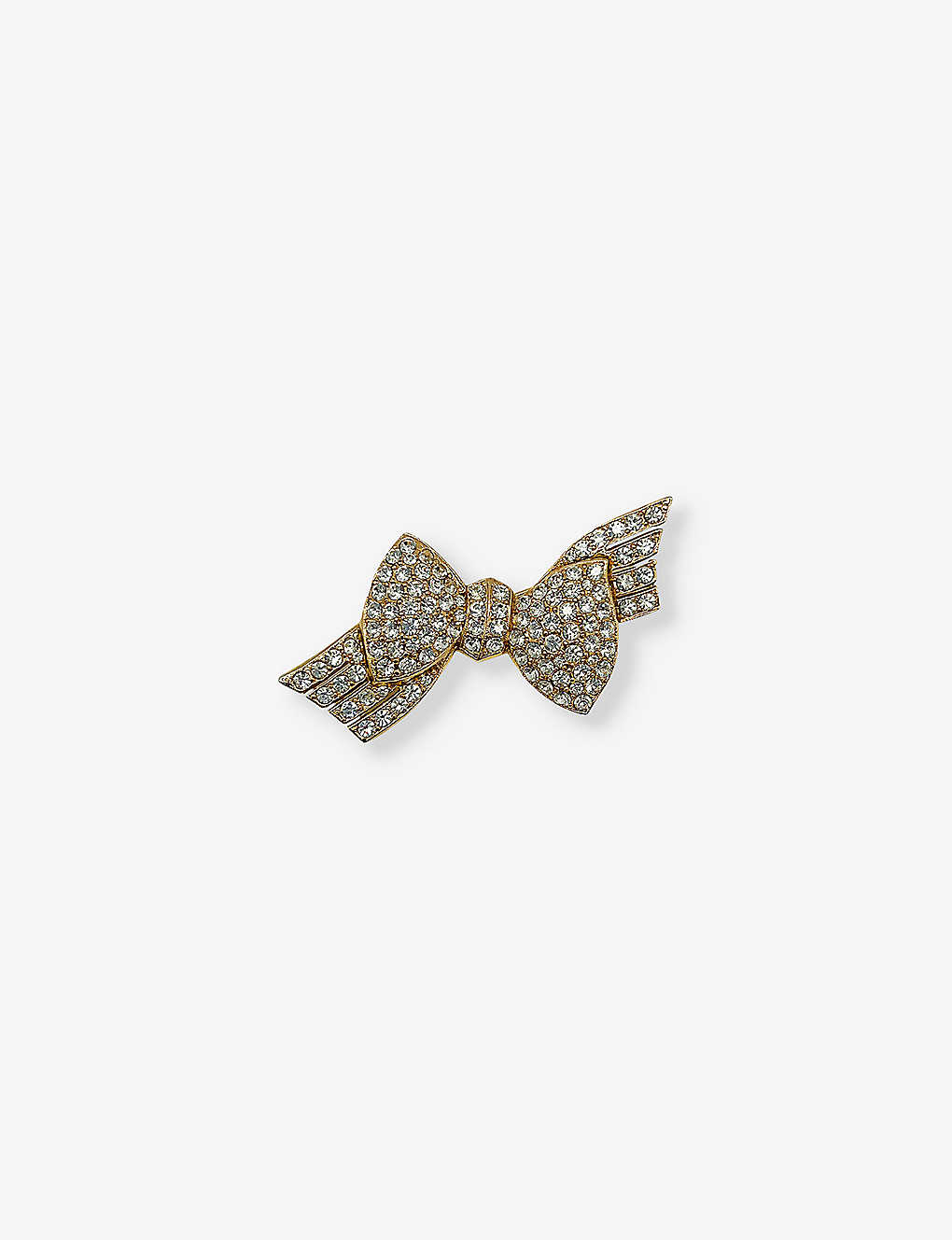 Jennifer Gibson Jewellery Womens Gold White Bow Gold-plated Metal And Crystal Brooch