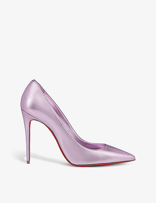 CHRISTIAN LOUBOUTIN: Kate 100 pointed-toe leather heeled courts