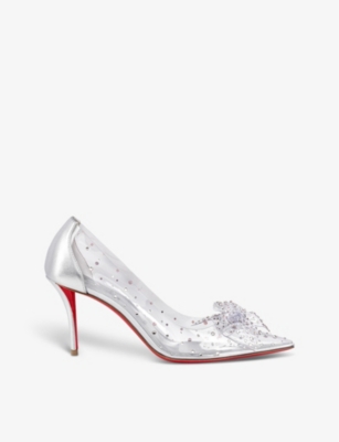 Red bottom 2024 clear heels