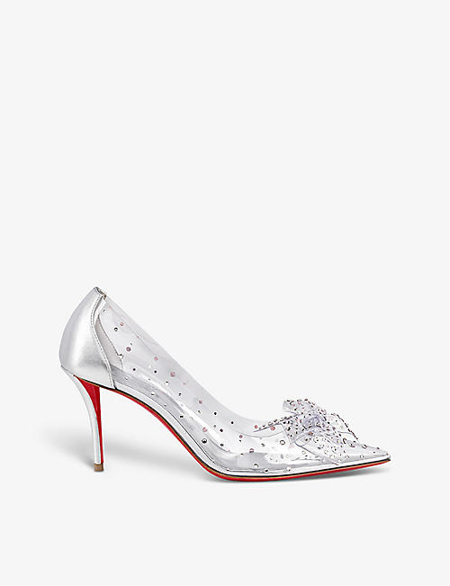 CHRISTIAN LOUBOUTIN: Jelly Strass 80 crystal-embellished leather and PVC heeled courts