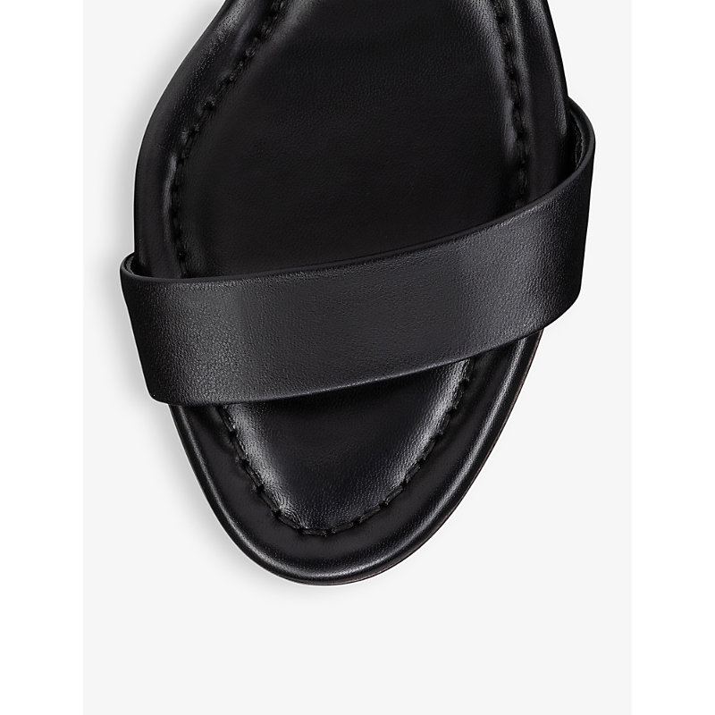 Shop Christian Louboutin Women's Black Miss Jane 55 Leather Heeled Sandals