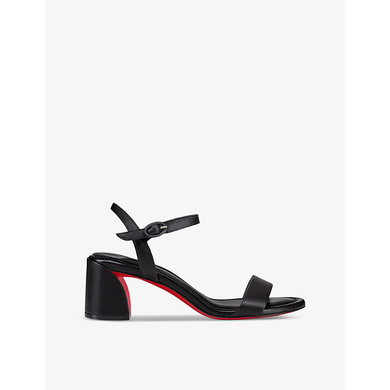 Shop Christian Louboutin Miss Jane 55 Leather Heeled Sandals In Black