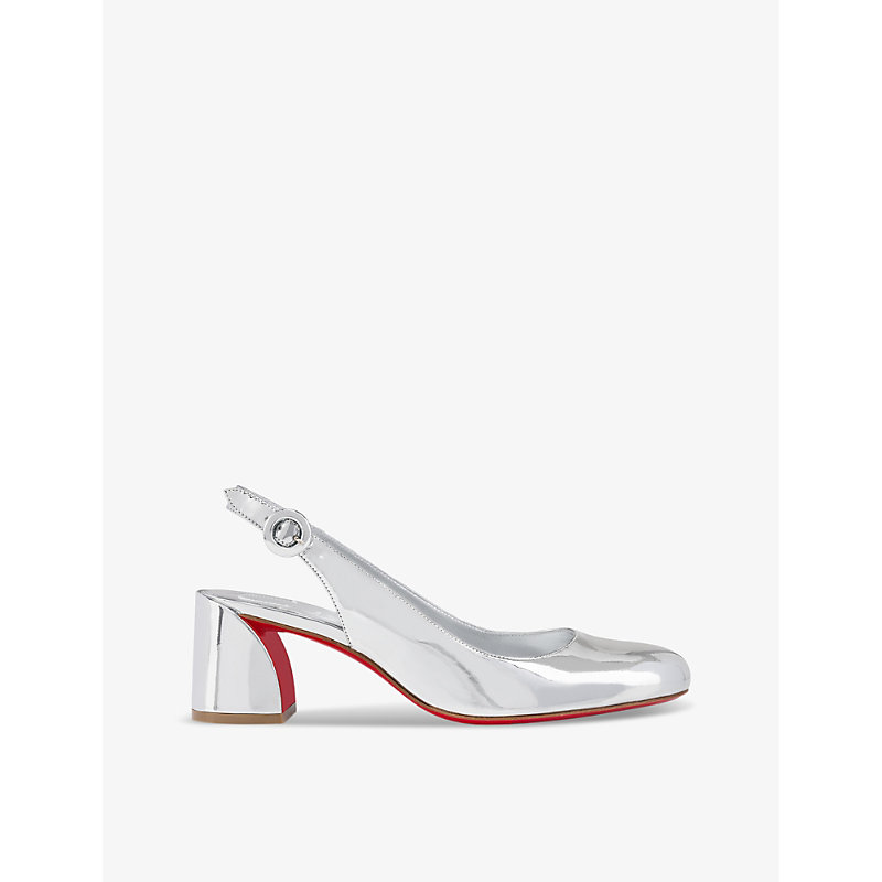 Shop Christian Louboutin So Jane 55 Patent Leather Heels In Silver
