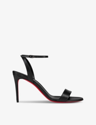 Shop Christian Louboutin Women's Black Loubigirl 85 Leather Heeled Sandals