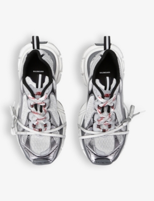 3XL logo-embossed mesh trainers