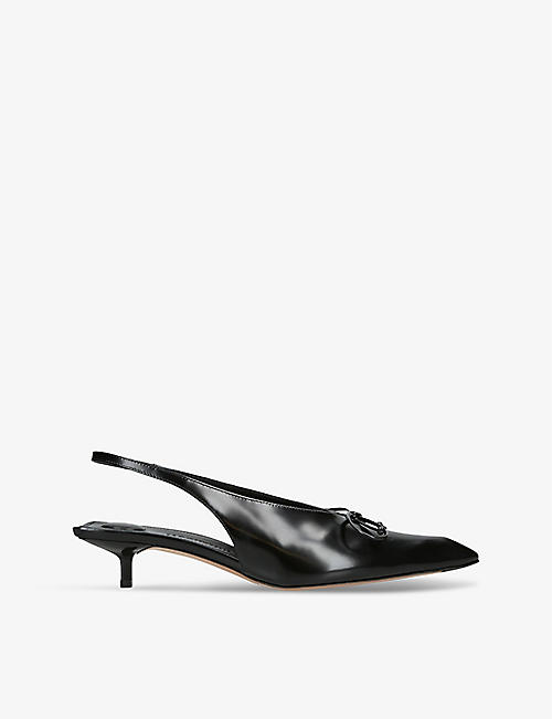 JACQUEMUS: Les Slingbacks Cubisto Basses leather heeled courts