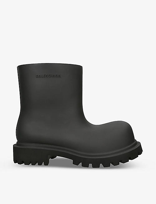BALENCIAGA: Steroid logo-embossed rubber boots