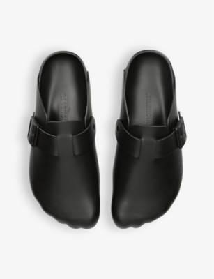 Shop Balenciaga Men's Black Sunday Leather Mules