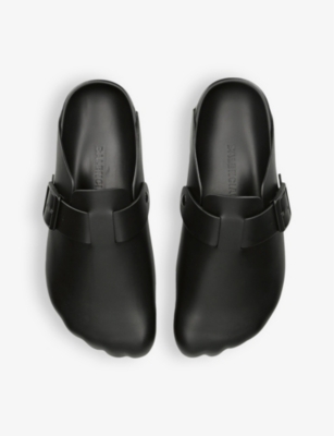 Shop Balenciaga Sunday Leather Mules In Black