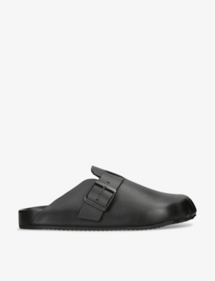 Shop Balenciaga Men's Black Sunday Leather Mules