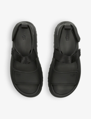 Ugg Womens Black Goldenglow Adjustable-strap Woven Sandals In Black