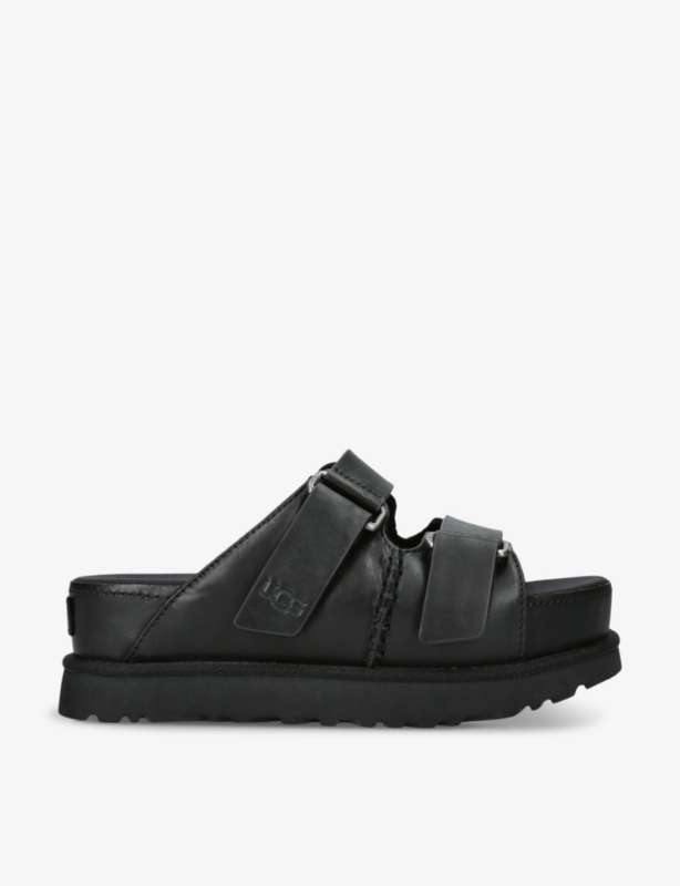 Goldenstar hi leather flatform sliders