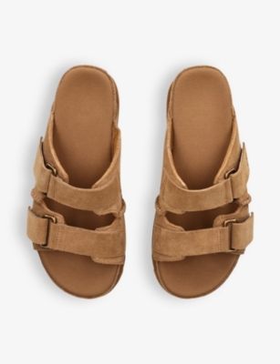Shop Ugg Womens Tan Goldenstar Double-strap Suede Sandals Eur 36 / 3 Uk
