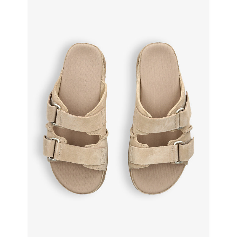 Shop Ugg Women's Beige Goldenstar Double-strap Suede Sandals