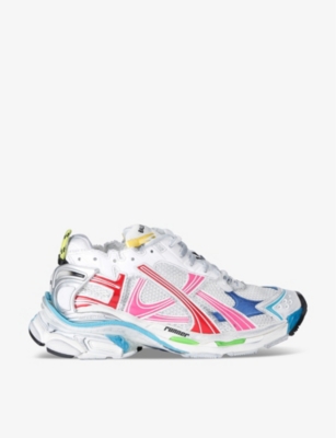 Shop Balenciaga Runner Nylon And Mesh Low-top Trainers In Pink