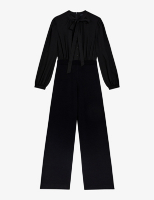TED BAKER: Leot high-neck fitted-waist stretch-woven jumpsuit