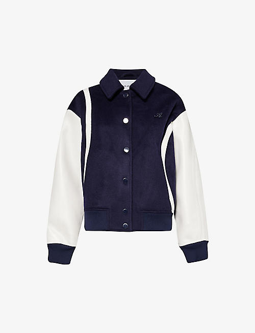 AXEL ARIGATO: Bay brand-embroidered wool-blend varsity jacket