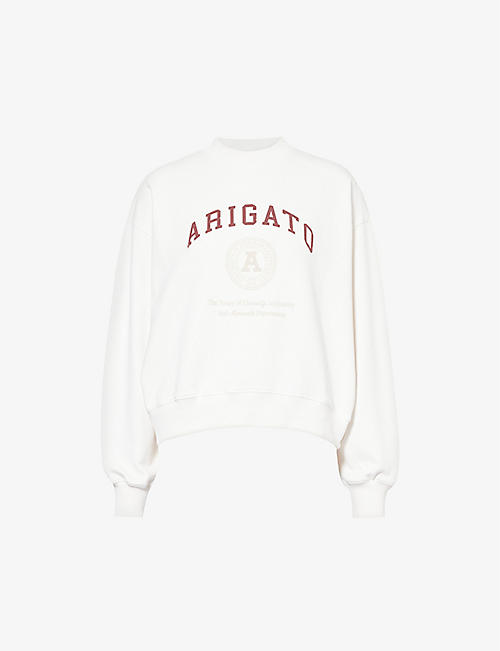 AXEL ARIGATO: University logo-pattern cotton-jersey sweatshirt