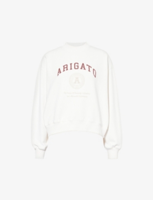 Axel Arigato White Crewneck Sweatshirt With Arigato University Print In Cotton Woman In Off White