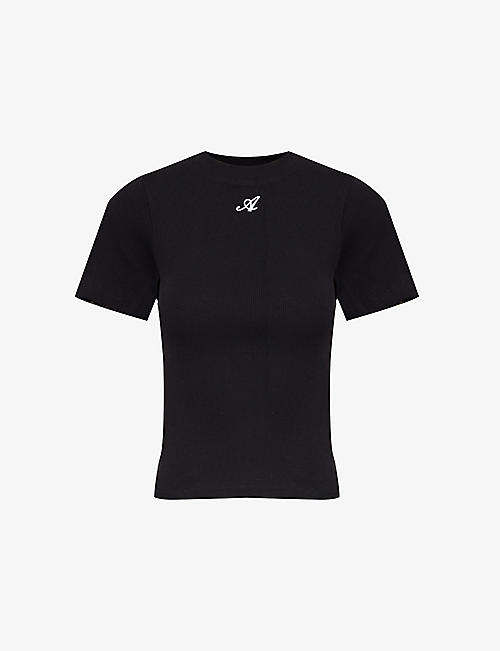 AXEL ARIGATO: Script logo-embroidered stretch-cotton jersey T-shirt