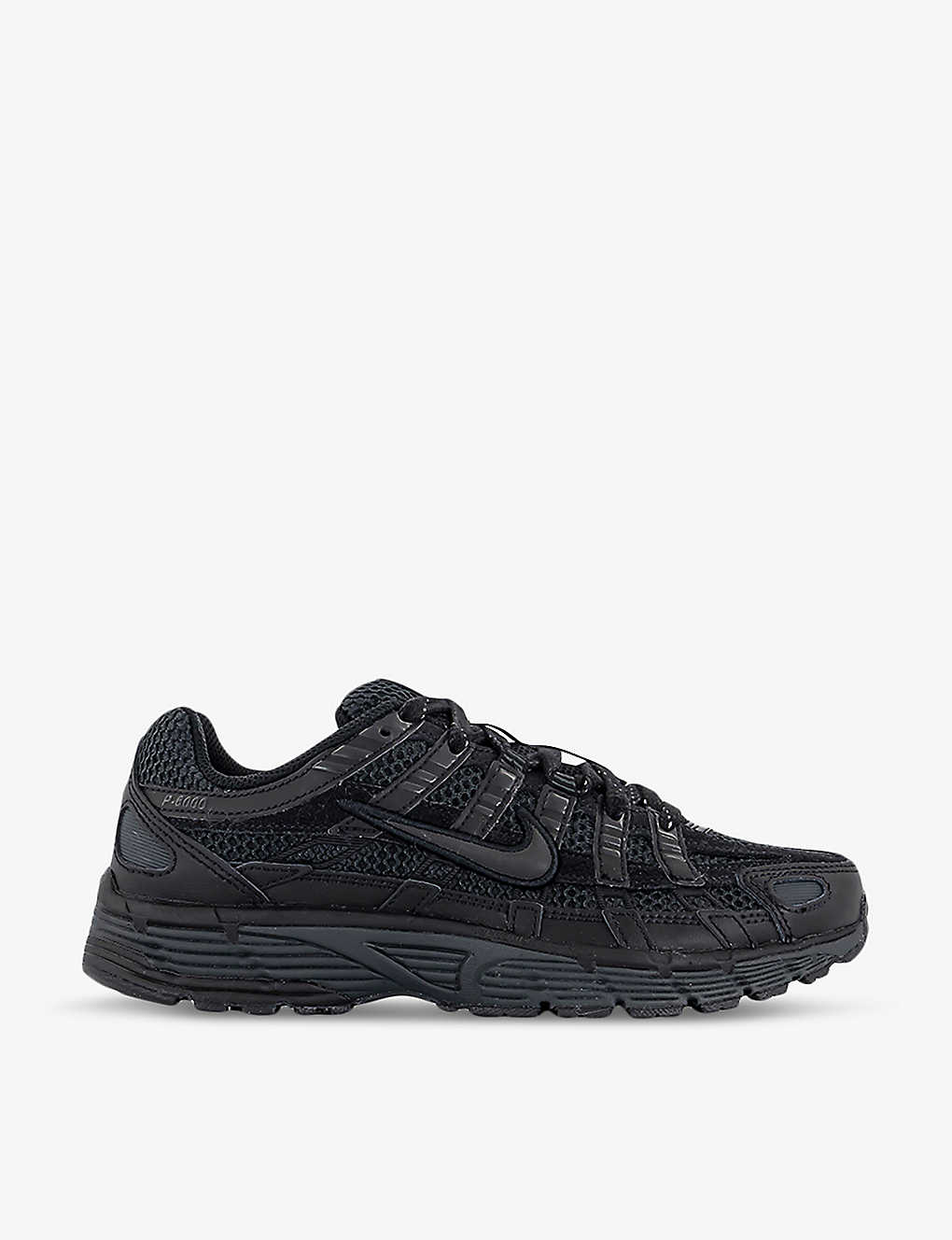 Nike Womens Black Anthracite P-6000 Chunky-sole Leather And Mesh Low-top Trainers