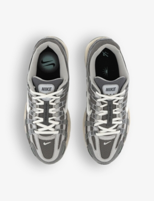 NIKE WOMENS NIKE P-6000 CHUNKY-SOLE LEATHER AND MESH LOW-TOP TRAINERS 