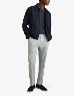 REISS: Cadiz Elasticated-Hem Linen Overshirt
