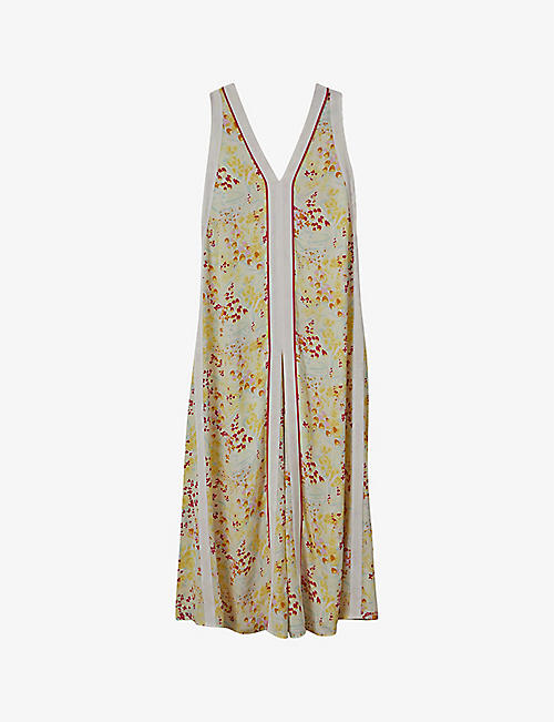 REISS: Eliza floral-print woven maxi dress