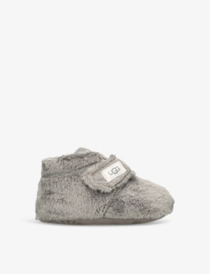 Ugg Boys Grey Kids Bixbee Terry-cloth Booties 6 Months - 1 Year