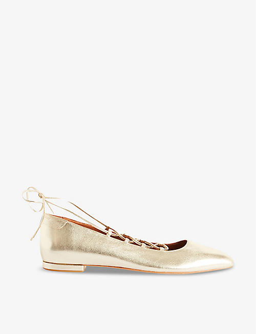 CLAUDIE PIERLOT: Augustin pointed-toe leather ballet flats