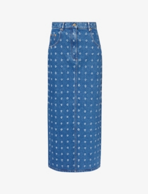 Nina Ricci Jeansrock Im Distressed-look In Blue