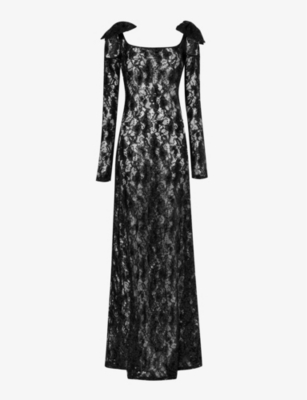 NINA RICCI: Sequin-embellished lace maxi dress