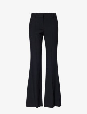 Nina Ricci Flared Leg Trousers Belt Loops In Black