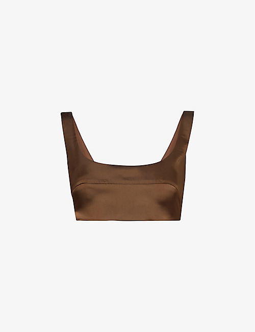 THE FRANKIE SHOP: Ada cropped satin top