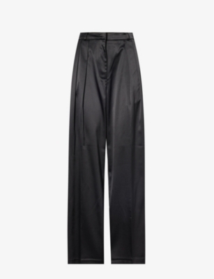 The Frankie Shop Frankie Shop Womens Black Eliane Pleated High-rise Wide-leg Trousers