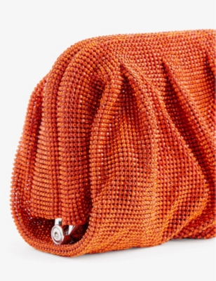 Shop Benedetta Bruzziches Venus La Petite Mesh Clutch Bag In Orange