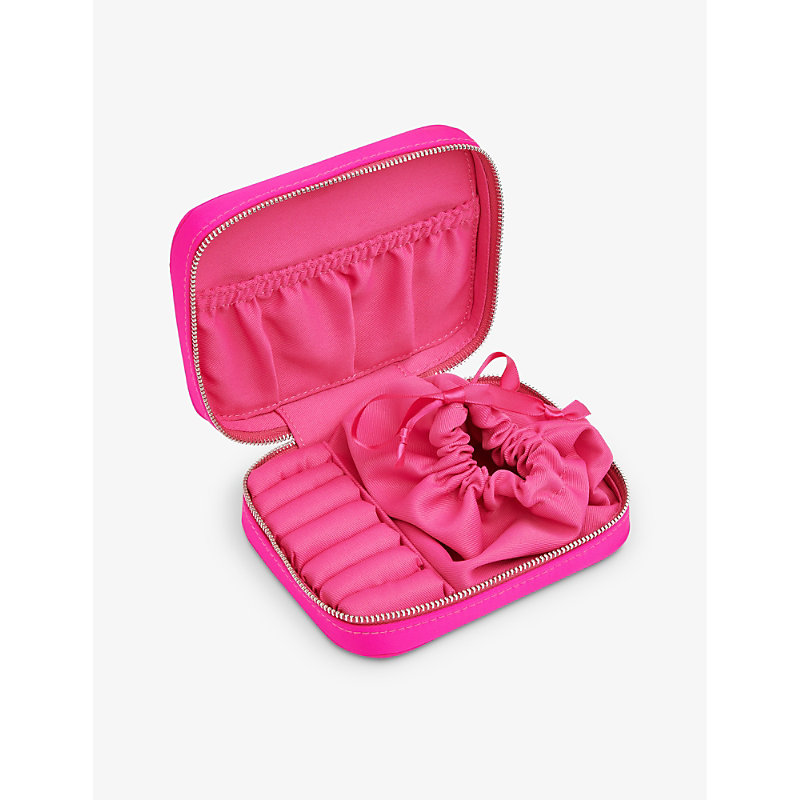 Shop Whistles Women's Pink Della Logo-debossed Zip-up Nylon Jewellery Box