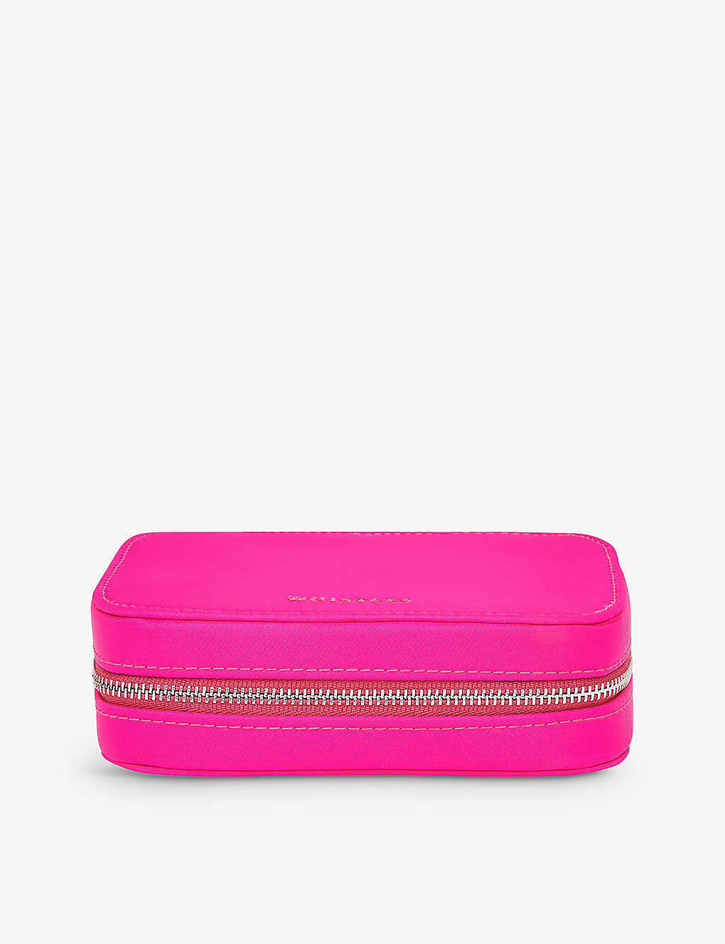 Whistles Womens Pink Della Logo-debossed Zip-up Nylon Jewellery Box
