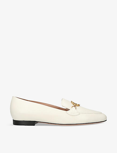 BALLY: Obrien chain-embellished leather loafers
