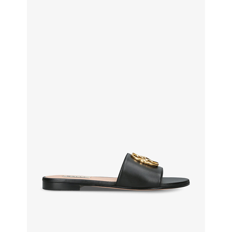 Shop Bally Ghis Logo-plaque Leather Sandals In Black