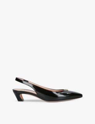 Bally Emblem-plaque Leather Pumps In Black