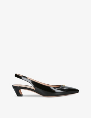 BALLY BALLY WOMEN'S BLACK SELIKA 35 LEATHER SLINGBACK COURTS