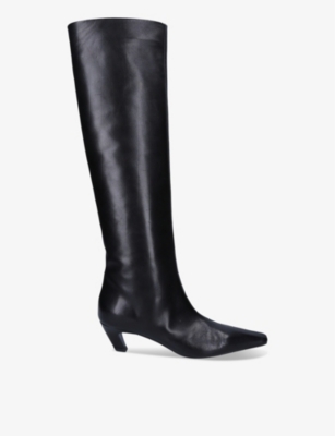 KHAITE: Davis leather knee-high boots